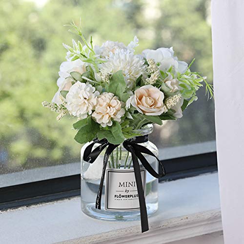 Hawesome Mini Ramo Artificial de Rosa Hortensia 3 Piezas Ramo de Flores de Nupcial de Seda decoración de hogar de Bodas Azul Rosa Violeta Blanco