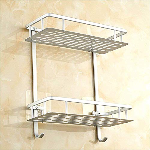 Hawsam Sin necesidad de taladrar estante ducha, Estantes de baño de aluminio espacial perforado entramado de baño muebles de baño