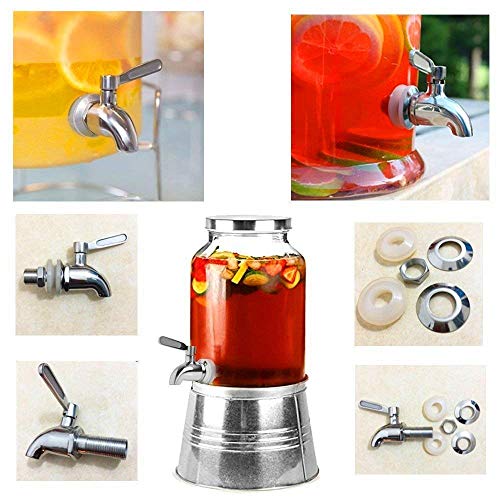 Hbsite Grifo acero inoxidable dispensador,de bebidas de acero inoxidable Grifo de cerveza Se adapta al dispensador de agua de 5/8 pulgadas Grifo de vino para jugo de reemplazo 16mm del dispensador
