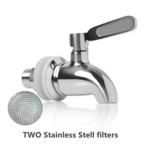 Hbsite Grifo acero inoxidable dispensador,de bebidas de acero inoxidable Grifo de cerveza Se adapta al dispensador de agua de 5/8 pulgadas Grifo de vino para jugo de reemplazo 16mm del dispensador