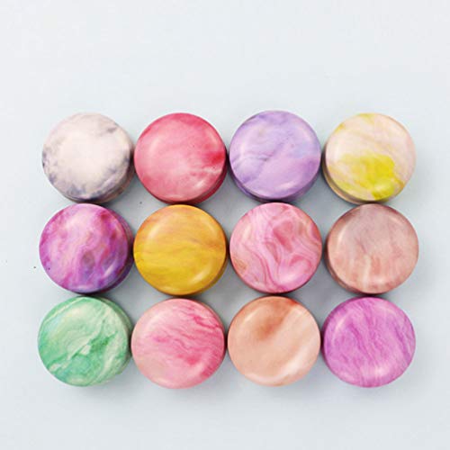 Healifty 12 piezas mini latas vacías de metal caja de lata redonda contenedores de hojalata vintage para té dulces velas diy boda fiesta de navidad favor regalos (macarons)