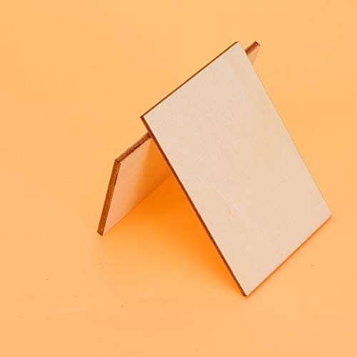HEALLILY 60 Piezas Madera Rectangular de Manualidades Recortes de Madera Rodajas de Madera para Pintar DIY Manualidades Bricolaje