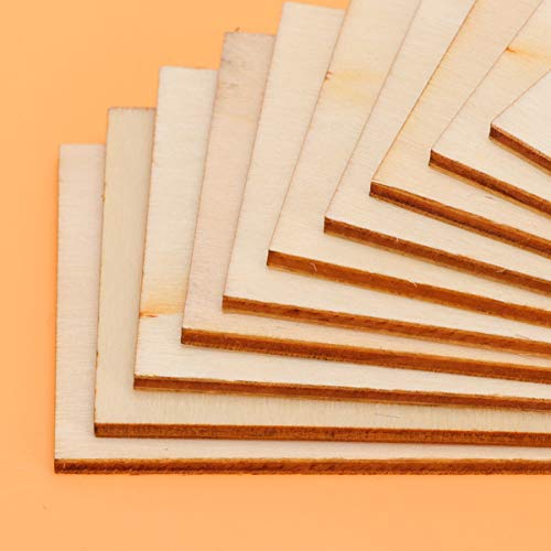HEALLILY 60 Piezas Madera Rectangular de Manualidades Recortes de Madera Rodajas de Madera para Pintar DIY Manualidades Bricolaje