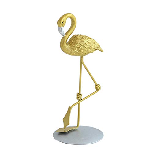 HEALLILY flamenco figura de resina figura animal escultura flamenco ornamento pantalla del escritorio en miniatura para la decoración del hogar (patrón al azar)