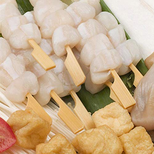 heavenlife 100 Piezas Brochetas de Bambú para Barbacoa, 9cm Pinchos Palillos de Bambú, Madera Parrilla Palos Pincho, Palitos de Cóctel para Buffets BBQ Kebabs Aperitivos Hamburguesas Verduras Frutas