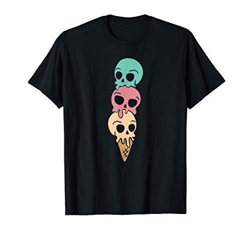 Helado Calaveras que se derriten Esqueleto Pastel Goth Camiseta