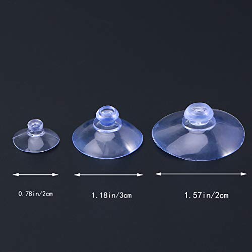 Hemobllo Ventosas de Plástico Transparente Ventosa Colgadores de Pared sin Ganchos para Cocina Oficina Baño 2 cm / 3 cm / 4 cm 30 Piezas