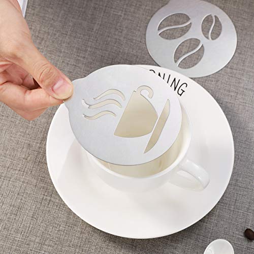 Hemoton 5 Piezas Plantillas Decoración de Café, Plantillas de Cafe Capuchino, Plantilla de Arte de Café para Decorar Pastel de Cupcake de Avena Capuchino Chocolate Caliente para Navidad
