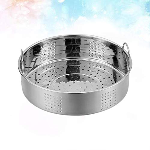 Hemoton Cesta de Vapor Acero Inoxidable, para Cocinar Al Vapor Dim Sum Bollos Verduras Carne Pescado Arroz, 21cm