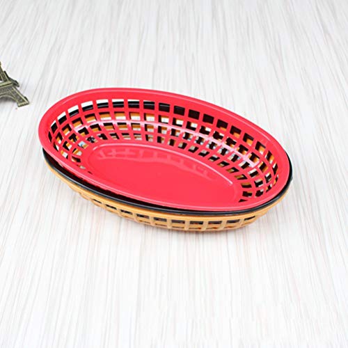 Hemoton Cestas plásticas de almacenamiento de alimentos de 32 piezas de comida rápida, perfectas para papas fritas, hamburguesas, sándwiches y más (rojo)