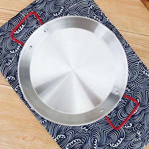 Hemoton Paellera de Acero Inoxidable Fideos de Pollo Fritos Antiadherentes Sartén Paellera de Grado Restaurante Suministros de Cocina (28 Cm)