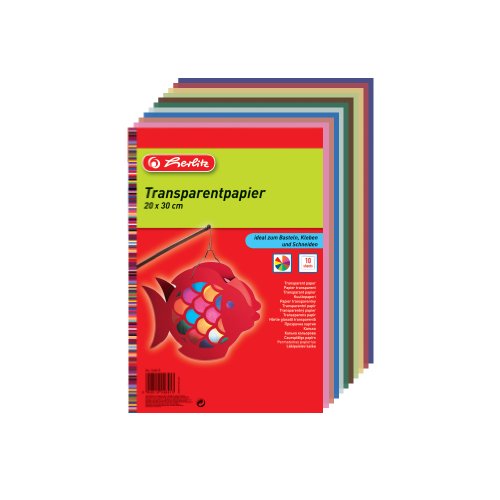 Herlitz 246413 - Papel para manualidades (5 sobres de 10 hojas, 20 x 30 cm)