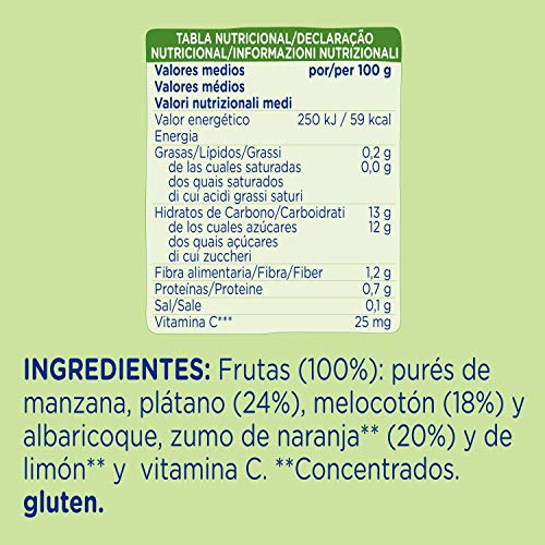 Hero - Bolsita De Fruta Nanos  Mediterráneo 100 gr - Pack de 6 (Total 600 grams)