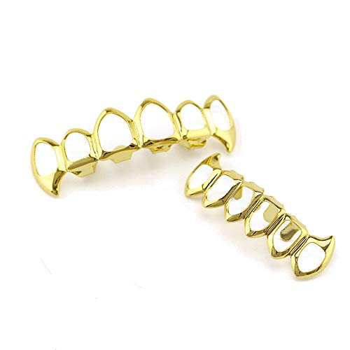 Hip Hop Teeth - Juego de 6 parrillas para barbacoas, diseño de rayas, color negro