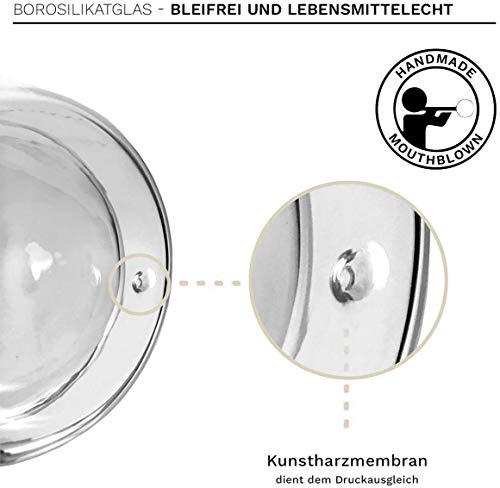 hirmit Taza de café de Cristal Pared Doble Vaso Taza de Espresso Taza de Té Paquete de 2 (300 ml)