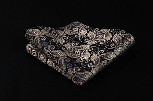 HISDERN Panuelo de lazo de boda Paisley floral Panuelo de corbata de hombre y conjunto de bolsillo cuadrado