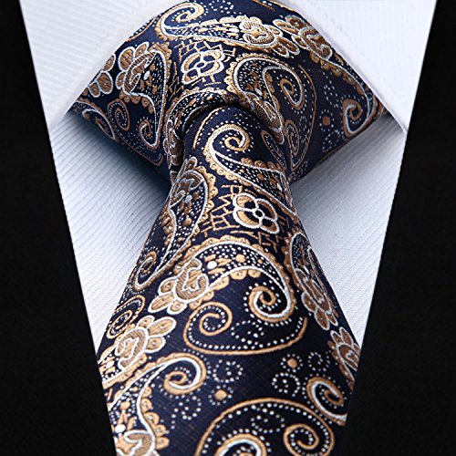 HISDERN Panuelo de lazo de boda Paisley floral Panuelo de corbata de hombre y conjunto de bolsillo cuadrado