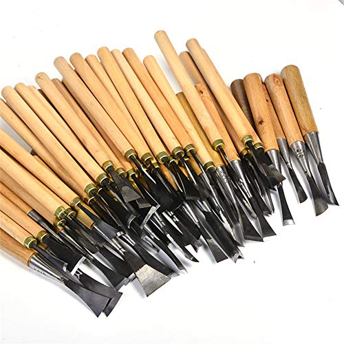 HLDUYIN Herramientas de Talla de Madera, Herramienta de Talla de cincel, Escultura de Madera Tallado de Herramientas de cincel de GIF de Bricolaje para los Amantes de la artesanía (31 Piezas)
