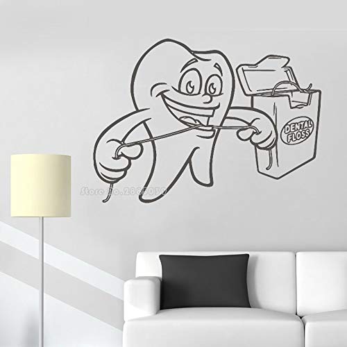HNXDP Etiqueta de la pared dental de la historieta Decoración de la clínica dental Venta caliente Etiqueta de la pared Signo Puerta Ventana Baño Decoración Arte Mural Cartel 77cmX56cm