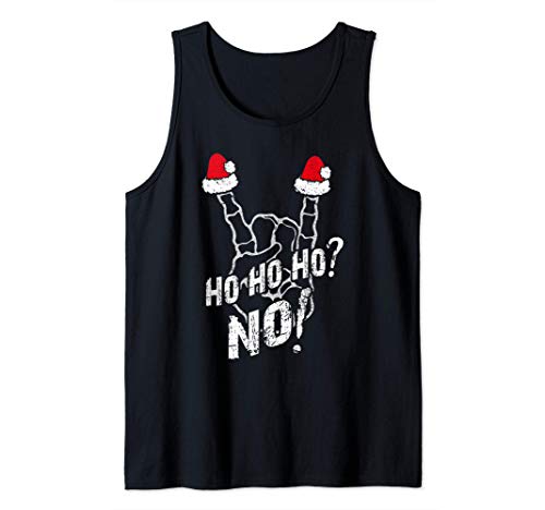 Ho Ho Ho No | Mano de hueso Navidad sarcástica divertida Camiseta sin Mangas