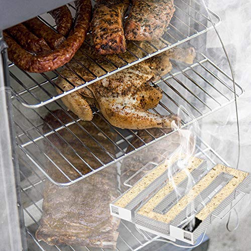 Homealexa Generador de Humo profesional de Acero Inoxidable Frío para Generador de Humo frío, Ahumador de Alimentos, Ahumador de carne para Barbacoa, BBQ, Ahumador