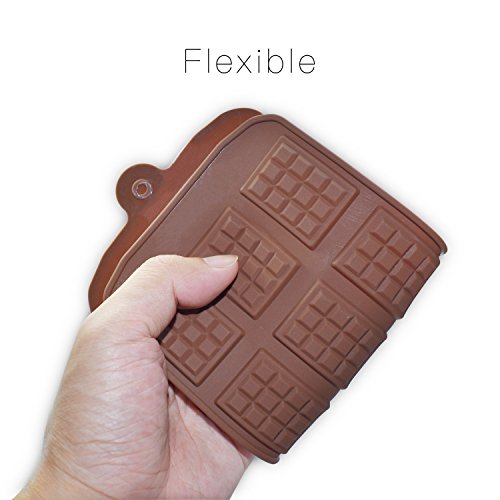 homEdge Chocolate desmenuzado, juego de 4 paquetes de proteína de silicona antiadherente de grado alimenticio y moldes para dulces de barra de energía (juego de dos estilos)