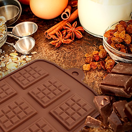 homEdge Chocolate desmenuzado, juego de 4 paquetes de proteína de silicona antiadherente de grado alimenticio y moldes para dulces de barra de energía (juego de dos estilos)