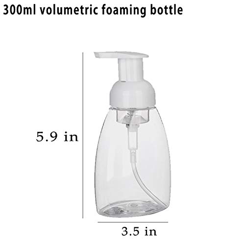 HOMEE 300ml Dispensador Jabón Plastico Espuma Bomba Botella, Vacía Dispensador de Desinfectante Manos de Botellas de Gel, Dosificador Jabon de Emulsión Champú Líquido, 4 Piezas