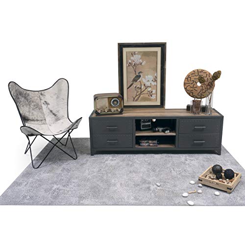 Homely - Mueble TV de diseño Industrial Bejar Metal y MDF 159x44 cm