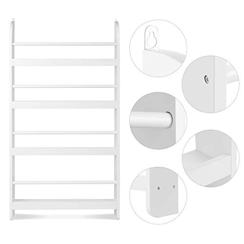 Homfa Estantería de Pared de Libros con 4 Estantes Estantería Infantil Librería Blanco 59x12x113cm
