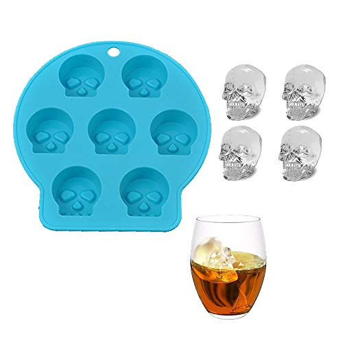 Homo Trends - 4 moldes de silicona para cubitos de hielo, diseño de calavera, para Halloween, chocolate, decoración de cupcakes, jabón