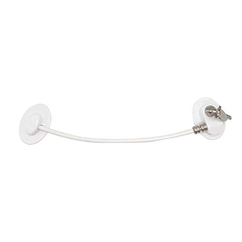 Homy Bloqueo de frigorífico, cerradura para puerta de congelador, bloqueo de armario fuerte adhesivo, ventana/cable de restricción de puerta, dispositivo de seguridad para bebé/niño blanco