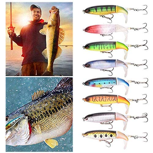 HONESFRIENWL Señuelos De Pesca Realistas, 10 Cm Ojos Realistas 3D Flotante Cola Giratoria Señuelos De Cebo Conjunto De Aparejos para Todo Tipo De Peces