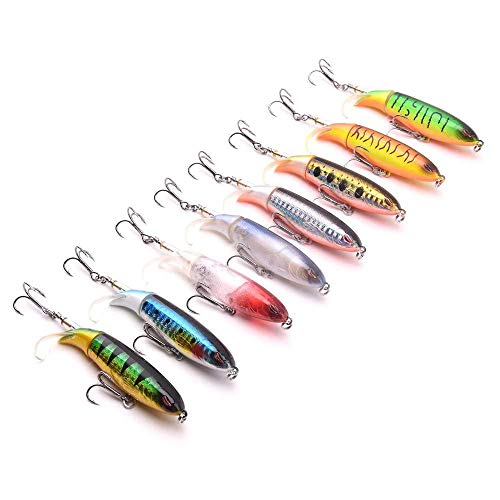 HONESFRIENWL Señuelos De Pesca Realistas, 10 Cm Ojos Realistas 3D Flotante Cola Giratoria Señuelos De Cebo Conjunto De Aparejos para Todo Tipo De Peces