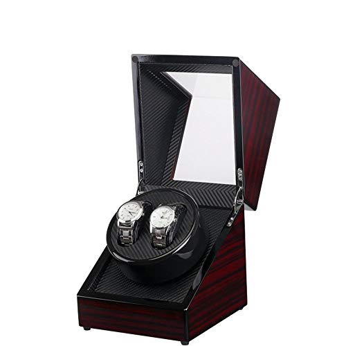 Honglimeiwujindian Ver Caja de Almacenamiento de Exhibición Agitador eléctrico de ébano de Pintura en Cuero de la Fibra de Carbono Regalo para Hombres Caballeros (Color : Black, Size : S)