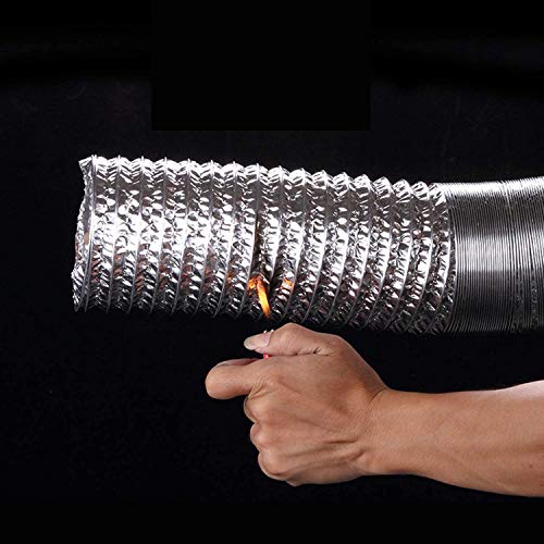 Hon&Guan Manguera Flexible de Ventilación de Aluminio Tubo Salida Aire para Baño, Kitchen Campana（ø150mm*2m,Plata）