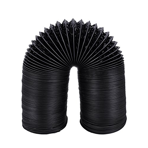 Hon&Guan Tubo de Manguera de Ventilación Tubo Aire Flexible di Aluminio PVC para Extractor de Aire, Climatización, Secadora(ø125mm*5m, Negro)