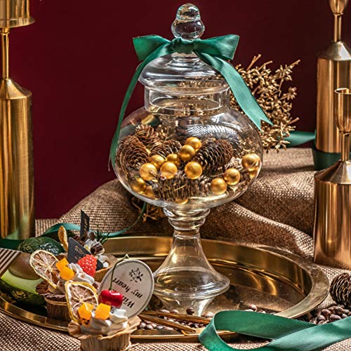 HOOBBI El Tanque de almacenaje Transparente de Vidrio con Tapa de Hogares Glass Candy Jar Botella Decorativo Banquete de la Boda Decorativo de Caramelo (Color : Si)