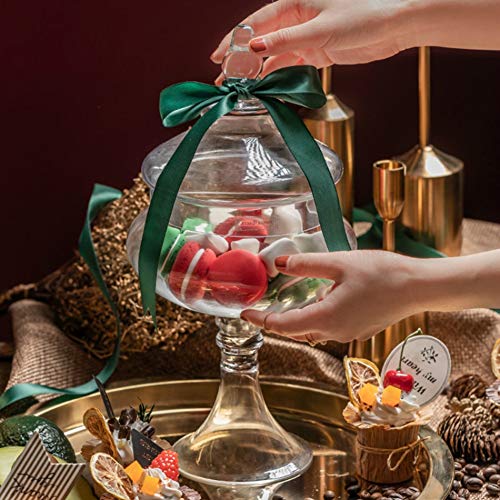 HOOBBI El Tanque de almacenaje Transparente de Vidrio con Tapa de Hogares Glass Candy Jar Botella Decorativo Banquete de la Boda Decorativo de Caramelo (Color : Si)