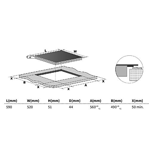 Horno eléctrico integrado de 60cm EB8010ED + vitrocerámica de 59cm KFS59RL (aire caliente, sistema parrilla/asador, temporizador, cajones telescópicos, doble zona) SET8010KFS - KKT KOLBE