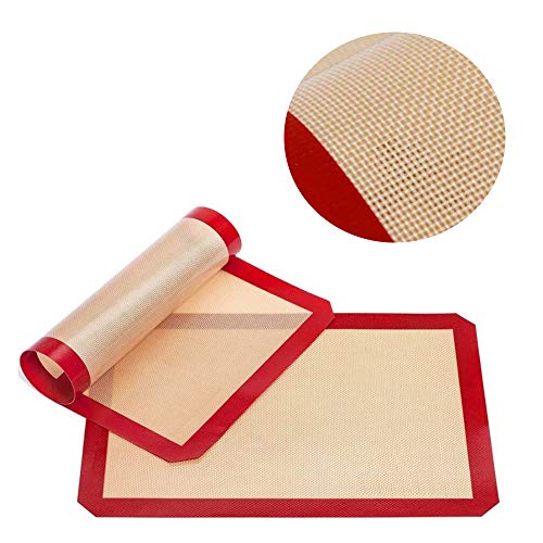 HPiano 2 Piezas Silicona para Hornear Mats/Lámina de Horno,Tapetes para Hornear Láminas de Horno,Papel de Horno de Silicona Reutilizable,Fibra de Vidrio Antiadherente Profesional (30 x 40 cm)