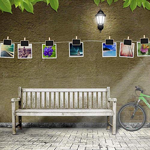 HPiano Pack de 50pcs Mini Clip Pinza de Madera con Tablero de Pizarra de Tiza para Dejar Mensaje Recordatorios Nota/Letrero De Nombre/Etiquetas de Nombre/Boda Decoración/Los Precios