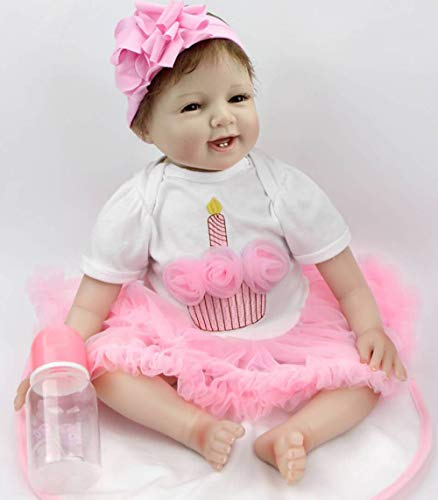 HRYEOY Lifelike Bebe Reborn Muñecas Reborn Niña Reales 55 cm Muñeca Reborn Vinilo de Silicona Suave Bebé Recién Reborn Baby Doll