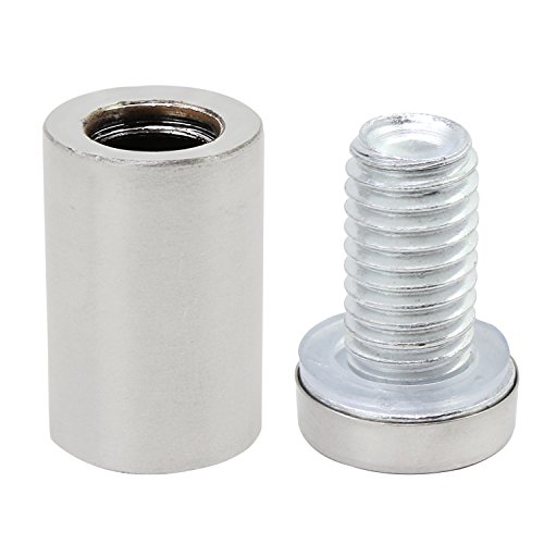 HSEAMALL 16 x 30 mm acero inoxidable vidrio Standoff Holder Tornillo, publicidad clavos hardware tornillos 20PCS