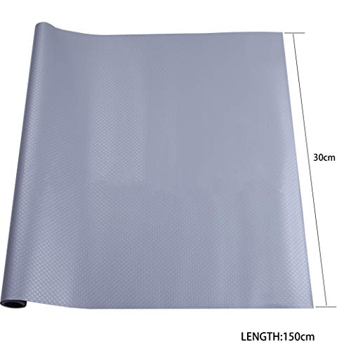 htbakoi Protector Cajones Cocina 4 Rollos Plastico Protector Muebles Fregadero,Cubre Cajones Armarios Cocina Plastico Antideslizante para Forrar Cajones de Cocina Forro Cajones Color Gris