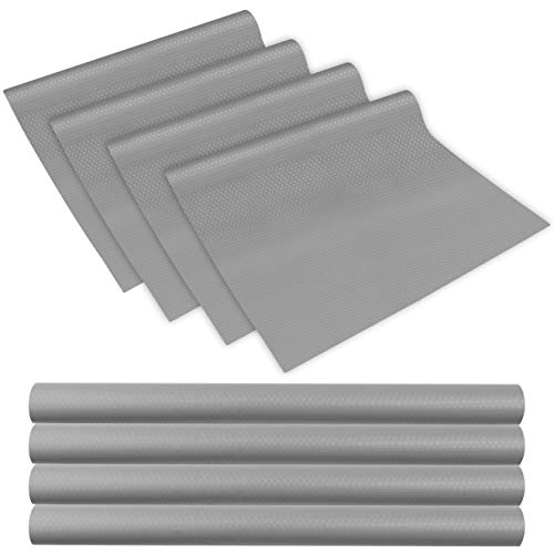 htbakoi Protector Cajones Cocina 4 Rollos Plastico Protector Muebles Fregadero,Cubre Cajones Armarios Cocina Plastico Antideslizante para Forrar Cajones de Cocina Forro Cajones Color Gris