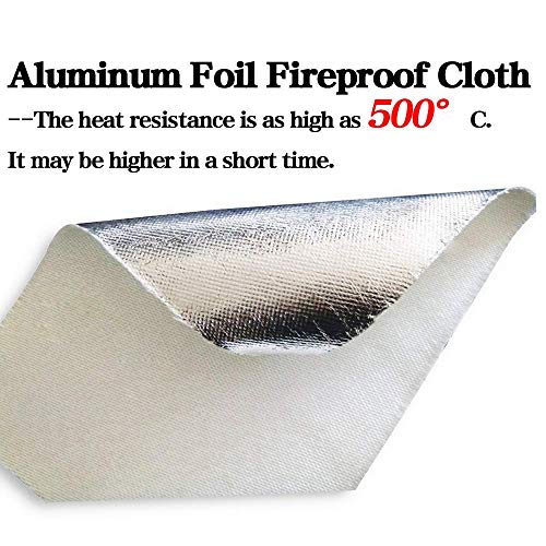 HUAFA Guante de Horno con Revestimiento de Papel de Aluminio, Resistencia al Calor hasta 500 ° C, Guantes para Hornear para cocinar,Adecuado para Cocina, microondas, Parrilla-1 Par(Negro)