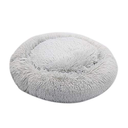 huangThroStore Cama calmante para Perros y Gatos, Cama de Felpa para Cachorros y Perros, Dark Gray, 50cm
