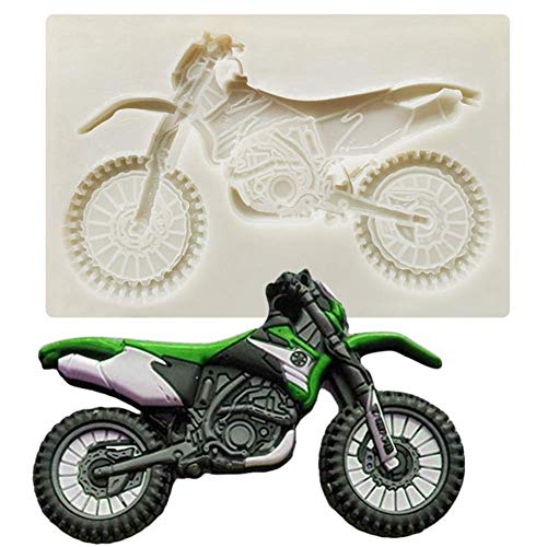 Huangzhiping - Molde de silicona para fondant de moto, diseño 3D, para decoración de pasteles