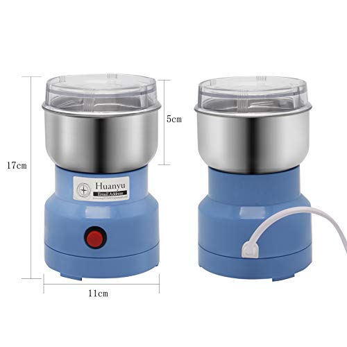 Huanyu Molinillo de grano eléctrico 200g Máquina de molienda de 10 segundos Tipo de giro Molino para grano de café de pimienta de especias y hierbas (Modelo 1)